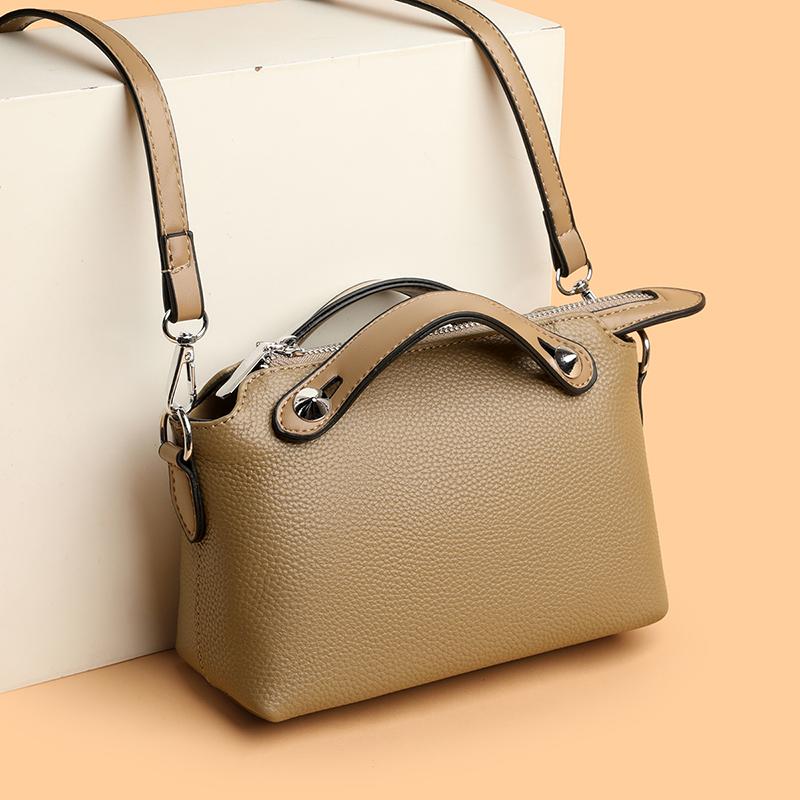 Modische einfarbige Damen-Schultertasche aus echtem Leder, Crossbody-Tasche, Luxus-Rindsleder, Damen-Handtaschen, Marken-Freizeit-Tote Sac A Main