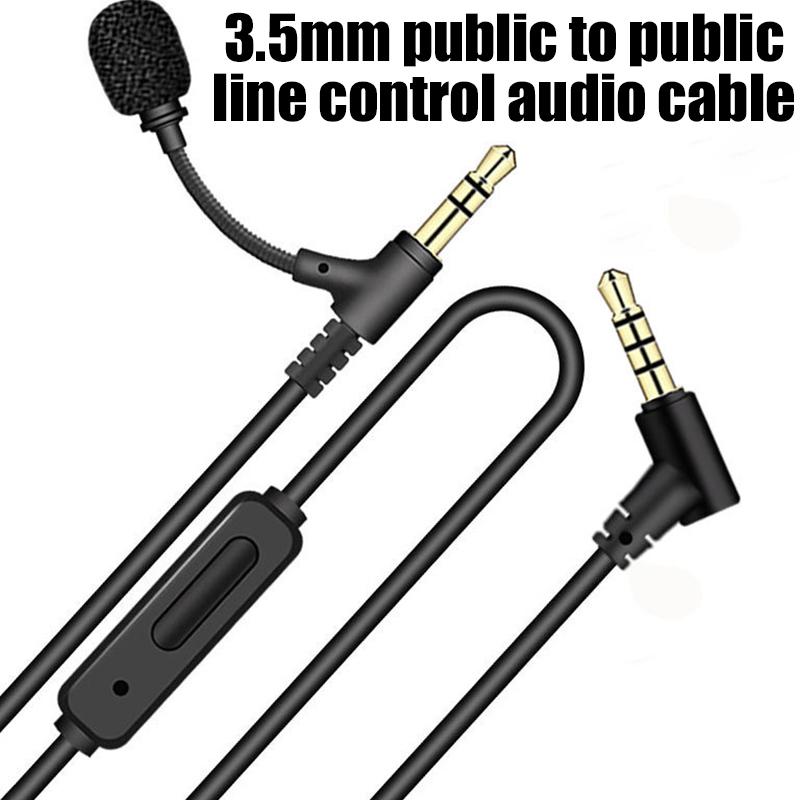 Digital Chip 3.5Mm With Microphone Audio Cable Head Mounted Headphones Adjust Volume Control Microphone Aux Audio Cable