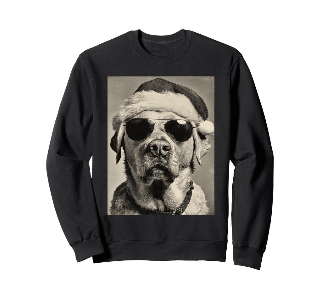 Funny Labrador with Sunglasses Retro Christmas Festive Dog Sweatshirt
