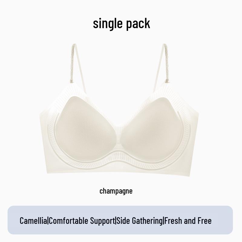 Kräuter-Kamelie Cool Summer Nahtloser Spaghetti-Träger-BH für Damen