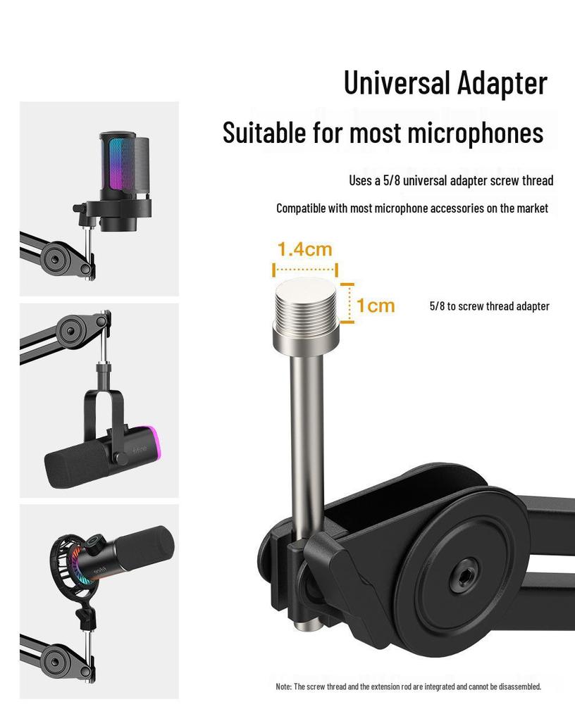 Fifine Professional Shockproof Microphone Stand with Fixed Boom Arm