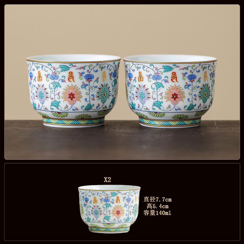 Blue and white bucket color tea cup New Chinese ceramic personal master cup Home office hospitality tea set Press hand small teacup
