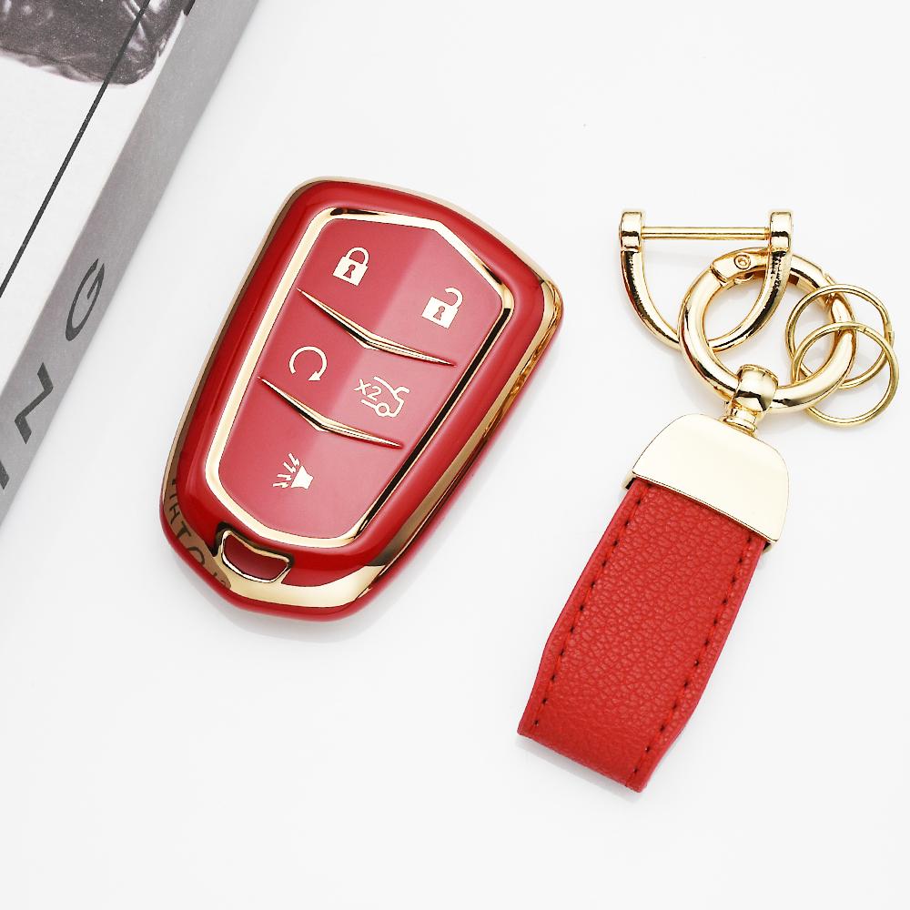 4/5 Buttons Shell Fob Holder Tpu Car Key Cover Case For Cadillac Ats Ct6 Cts Dts Xt5 Escalade Esv Srx Sts Xts Elr 2014 -