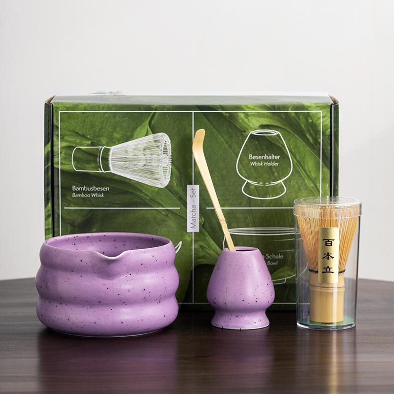 1/2/4/6pcs Matcha purple Tea Whisk Teaware Japanese Ceremony Bamboo Chasen Tea Tool Tea Brush Exquisite Matcha Kit for Teaset