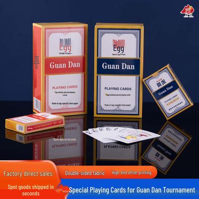 Guan Dan Premium Τραπουκαρια Ποκερ - Πυκνωμένες, Σκληρυμένες με Φινίρισμα Υψηλής Ποιότητας Λινο, Χαρτί με Μπλε Πυρήνα, Πλήρης Κιβώτιο με 100 Τραπουκες.
