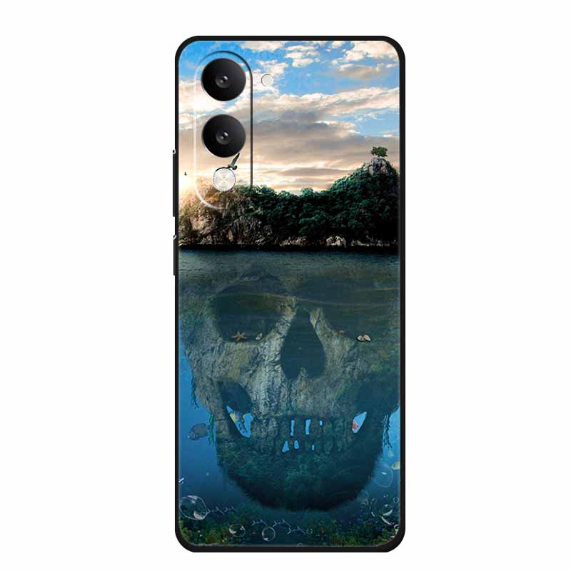 Phone Case For Vivo T4 Lite 5G Soft Silicone Cover Black TPU Cases For Vivo T 4Lite T 4 Lite Funda Back Protective Para Bumper