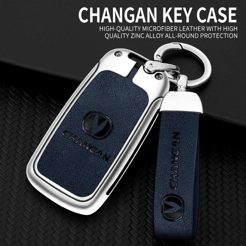 Zinc Alloy Leather Car Key Case Changan Cs55 Cs75 Cx70 Eado Cx20 Alsvin Cs15Ev Cs35 Plus Cs15 Cs95 Raeton Keychain Car Key Case
