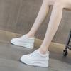 Little white shoes women's thick soles increase in height, small people show long legs, new models 8 casual shoes, genuine leather single shoes