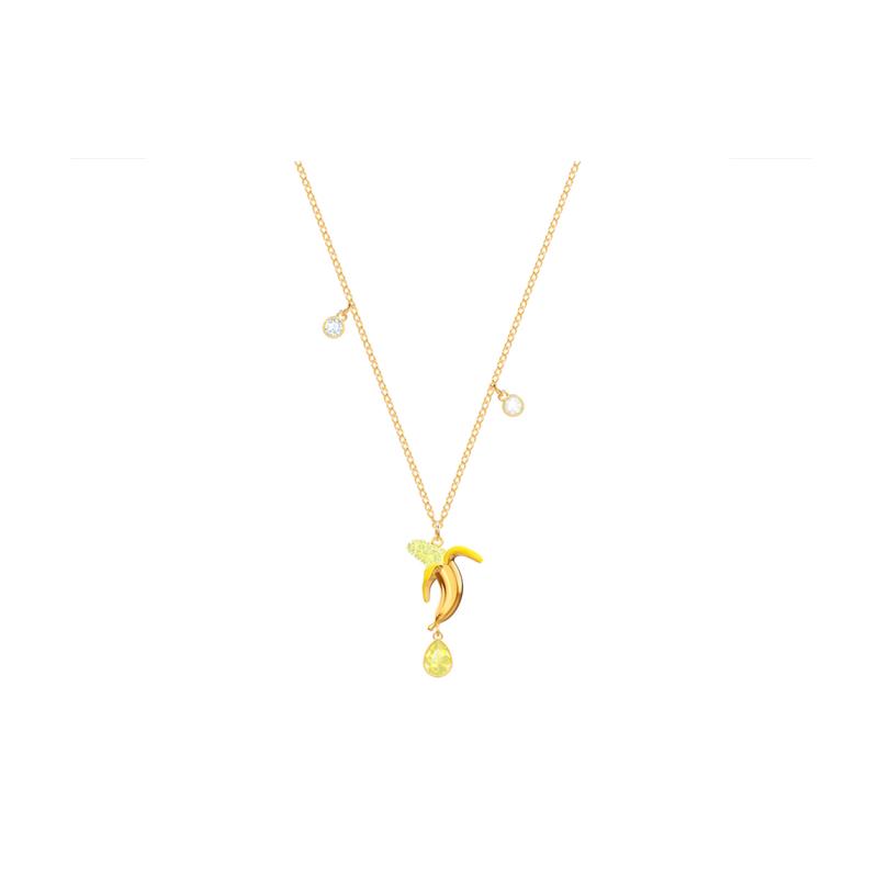 Swarovski No Regrets cute, charming and funny banana necklace for women, clavicle chain 5457504 золотой