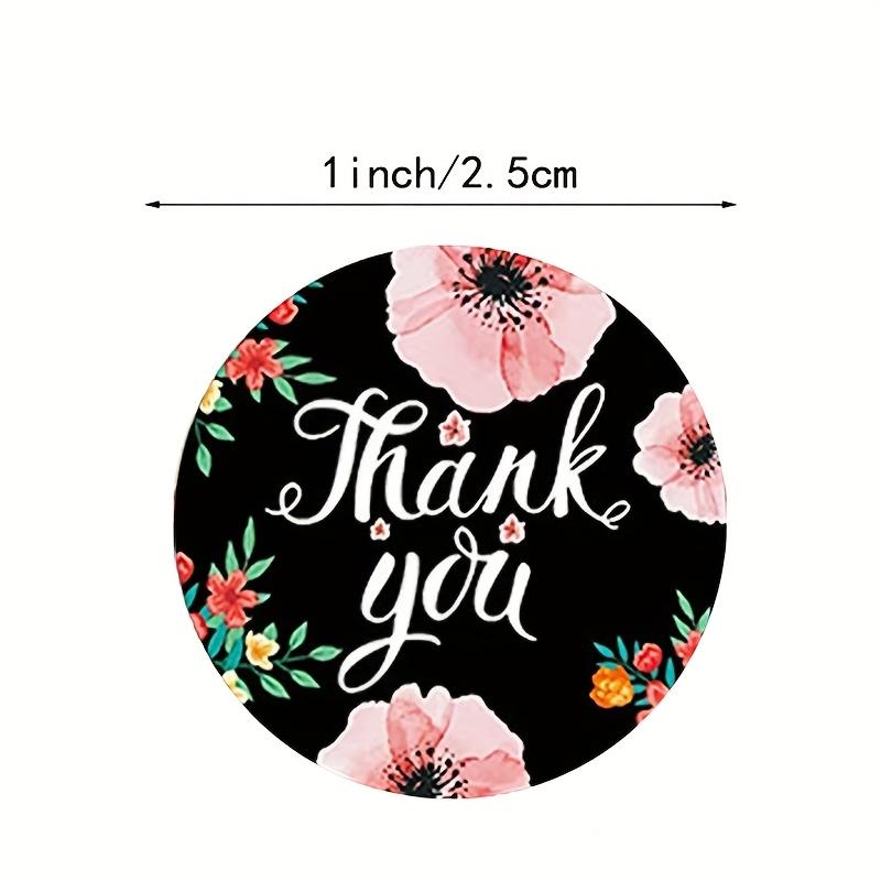 Round Floral Thank You Stickers Scrapbook for Package Seal Labels Sticker Decoration Wedding Sticker