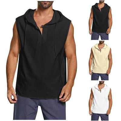 Men's Sleeveless Hoodie Loose Fit Casual Pullover Hooded Tank Top Lightweight Breathable Fabric Gym Workout Streetwear