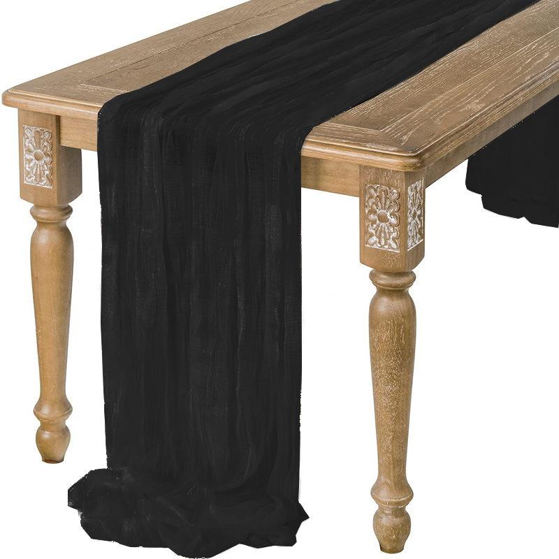 Dekorace jídelního stolu Rezavá sada ubrusu Svatební dekorace Polyesterová gázová Prachově modré ubrousky Dárkové běhouny na stůl 90x180cm