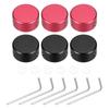 Uxcell 6 Pieces Footswitch Toppers Guitar Pedal Button Caps Metal Footswitch Top Covers for Inch Guitar Effect Pedal Black and Red 3/8 Buttons,
