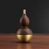 Copper & Walnut Zen Gourd Paperweight - Brass & Wood Handicraft Home Décor Ornament