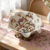 Ceramic Fruit Plate High-legged Tray Desktop Storage Container Candy Bowl Retro Fruit Trays Organizer Jewelry Dish Trinket Dish