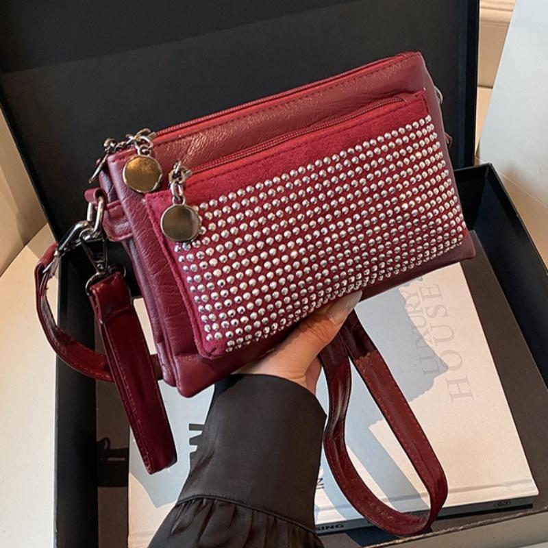 Fashion Rhinestone-Studded Shoulder Bags for Women Small Crossbody Bags Wrist Bag for Women Work Shopping and Meeting Friends Ladies' Holiday Gifts