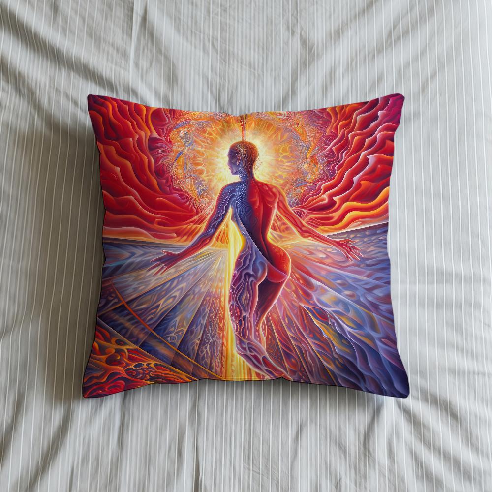 Alex Cushion Psychedelic Cover Soft Case For Sofa Living Room Grey Home Comfortable Office Decor Trippy Protective Pillow Covers