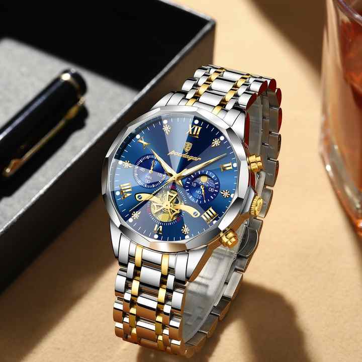 POEDAGAR 938 Wristwatches Timing Minutes Display Quartz Movt Fashion New Business Male Luminous Hands Reloj Waterproof Watches