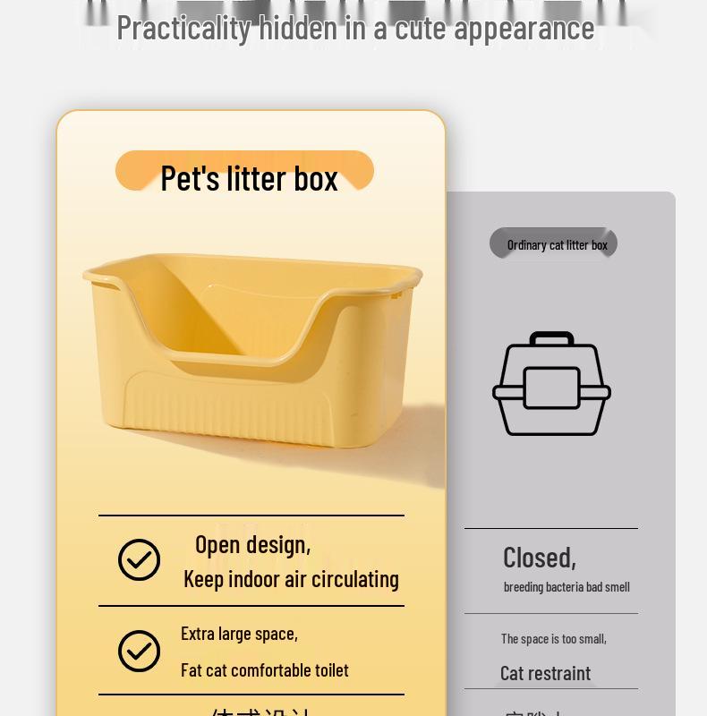 XL Raised Anti-Splash Cat Litter Box for Large Breeds