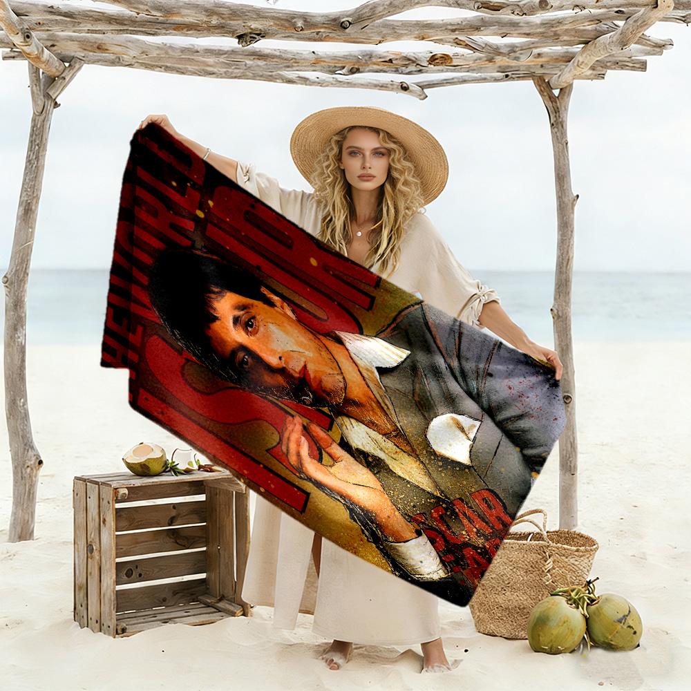Scarface Style Beach Towel Soft Durable Quick-Dry Comfortable Lightweight Portable for Swimming,Beach,Camping, Travel, Beach Accessories,Gym
