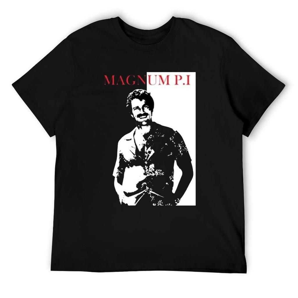 ELEI Magnum P. I Tom Selleck Retro Television Show T Shirt BlackOne Size
