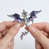 Brooch Pin Western Dragon Design Zinc Alloy Pin with Rhinestone Inlay Hand-Painted Enamel Glaze Suits Coats Sweaters Badge