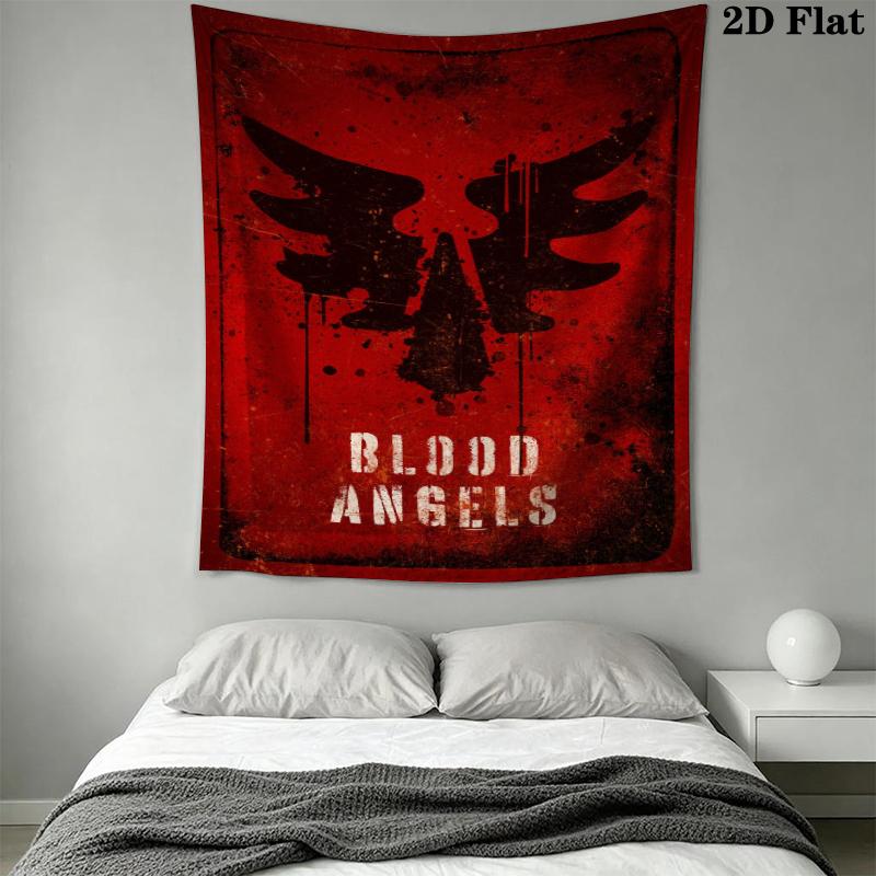 Blood Angels cool Wandteppich Ästhetischer Wandbehang Bedruckter Stoffdecke Dekorative Wandteppiche für Schlafzimmer Wohnzimmer Heimdekoration