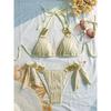 Fashion Sexy Solid Lace Up Bikini Women Split Swimsuit Beach Brazil Bikini 2026 New All Season Backless Bikinis 2 Piece Set