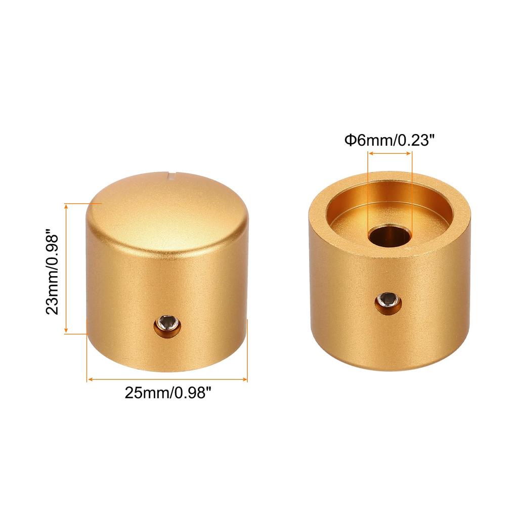 uxcell Aluminum Potentiometer Universal Volume Tone Control Knob for Guitar and Gold 3-Piece Knob, 1/4" (6mm) Bass, 15/16"