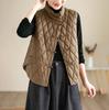 Women Light Weight Thermal Loose Seamlessly Sleeveless Stand Collar White Duck Down Jacket Vest Pocket All Match Chic Waistcoat