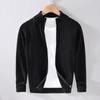 Men's Business Casual Slim Fit Zipper Cardigan Sweater - Solid Color Knitwear Top