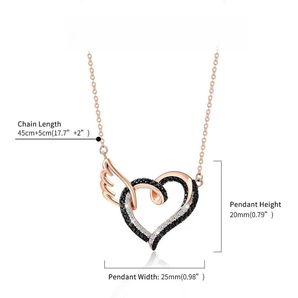 Spring New Heart Necklace for Women Wings Pendant Collarbone Chain