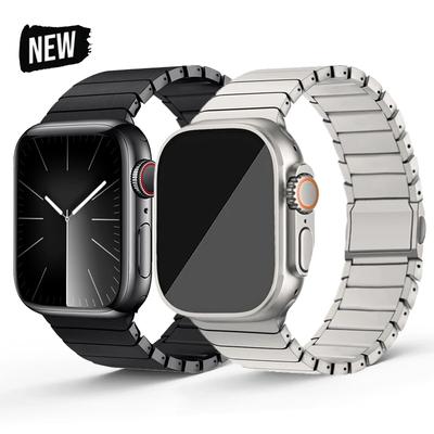 Bracelet à maillons en titane pour Apple Watch Ultra 49mm Series 11 10 46mm Bracelet magnétique pour iwatch 9 8 7 6 5 4 Se 44mm ultra 49 Bracelet