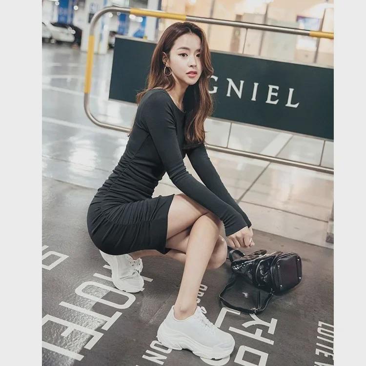 2024 Autumn/Winter Pleated Slim Fit Long-Sleeve Dress - Sexy & Elegant