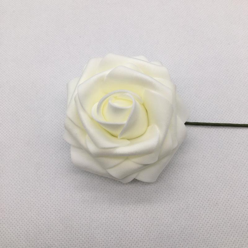 25pcs/8CM Simulated Rose Head with Rod PE Flower Holder foam Flower Head Wedding Party Decoration Hand held Flower Accessories