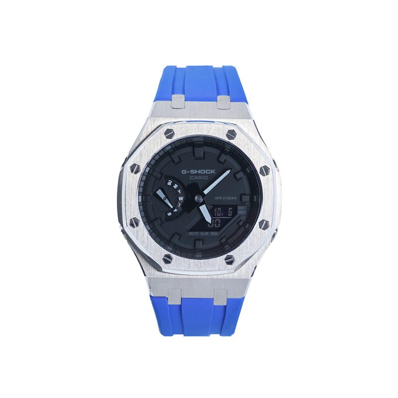 CASIO Men Liquid Crystal/Analog Dual Display Series Black Watch GA-2100-7A-