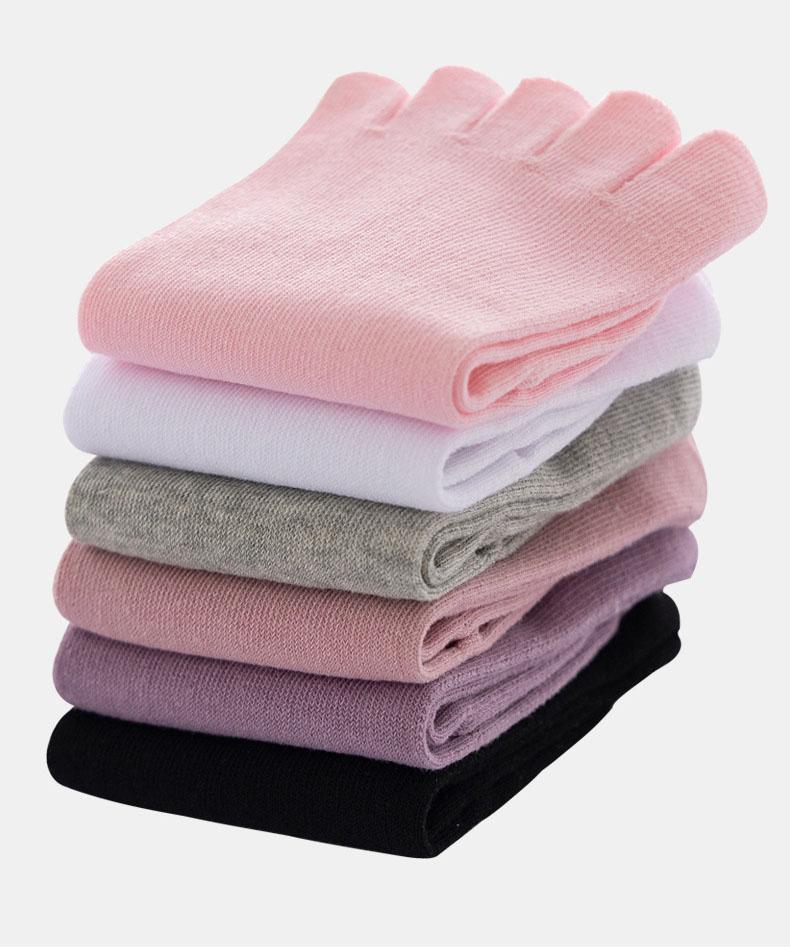 Enfärgad Bomull Femtåstrumpor Grå Svart Mellanhöga Strumpor Damstrumpor Höst Vinter varma Andningsbara Femtåstrumpor