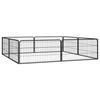 VidaXL Dog Playpen 8 Panels Black 100x50cm Powder-Coated Steel 3115967