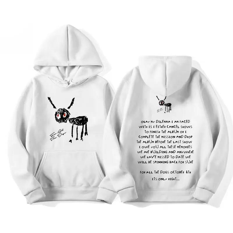 Rapper Drake for All The Dogs Letter Hoodie Men's Vintage Pullovers Sweatshirt Fashion Retro Oversized Hooded Streetwear