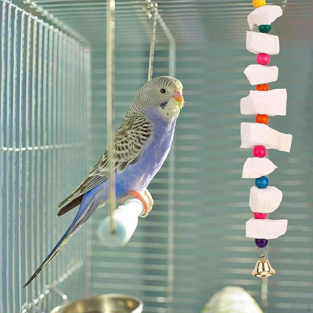 Parrot Chewing Toy with Bell Professional Bird Beak Grinding Stone for Budgies