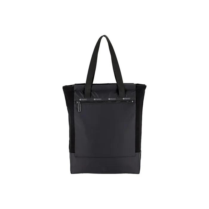 Midnight Black Canvas Convertible N/S Tote Bag [1388.C519]