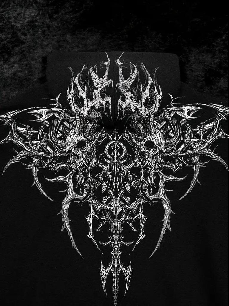 Breathedivinity Herbst Herren Kapuzenjacke mit Print in Übergröße