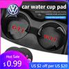 2026 Hot Sticker 2pcs Car Water Cup Holder Mat Anti Slip Insert Coasters Pads For Volkswagen Golf 4 5 6 7 GTI Tiguan Passat B5 B
