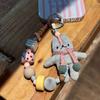 Handmade Pvc Knitted Bunny Phone Strap With Keychain For Daily Use