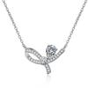 Dainty Bow Moissanite Pendant Necklace 1ct O-Chain Clavicle Chain Women