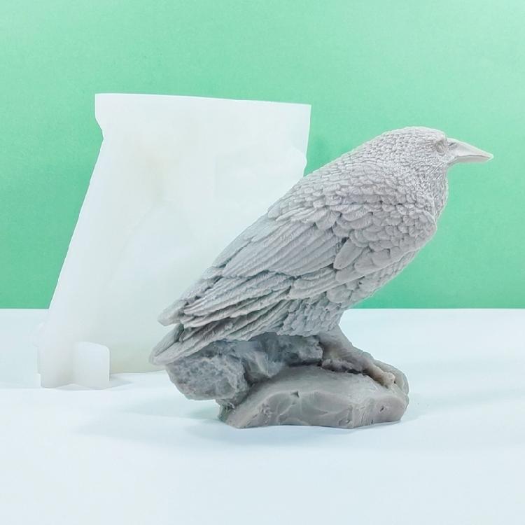 3D Crow Candle Mould Silicone Molds Halloween Castings Molds Home Decorations