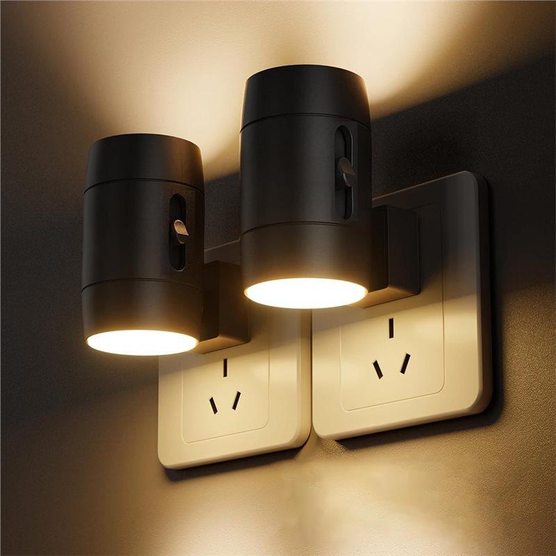 Premium-LED Night Light, 2-Pack 0-100LM Adjustable Brightness, Plug Into Wall, Suitable For Bathroom Bedroom UK Power Supply UK