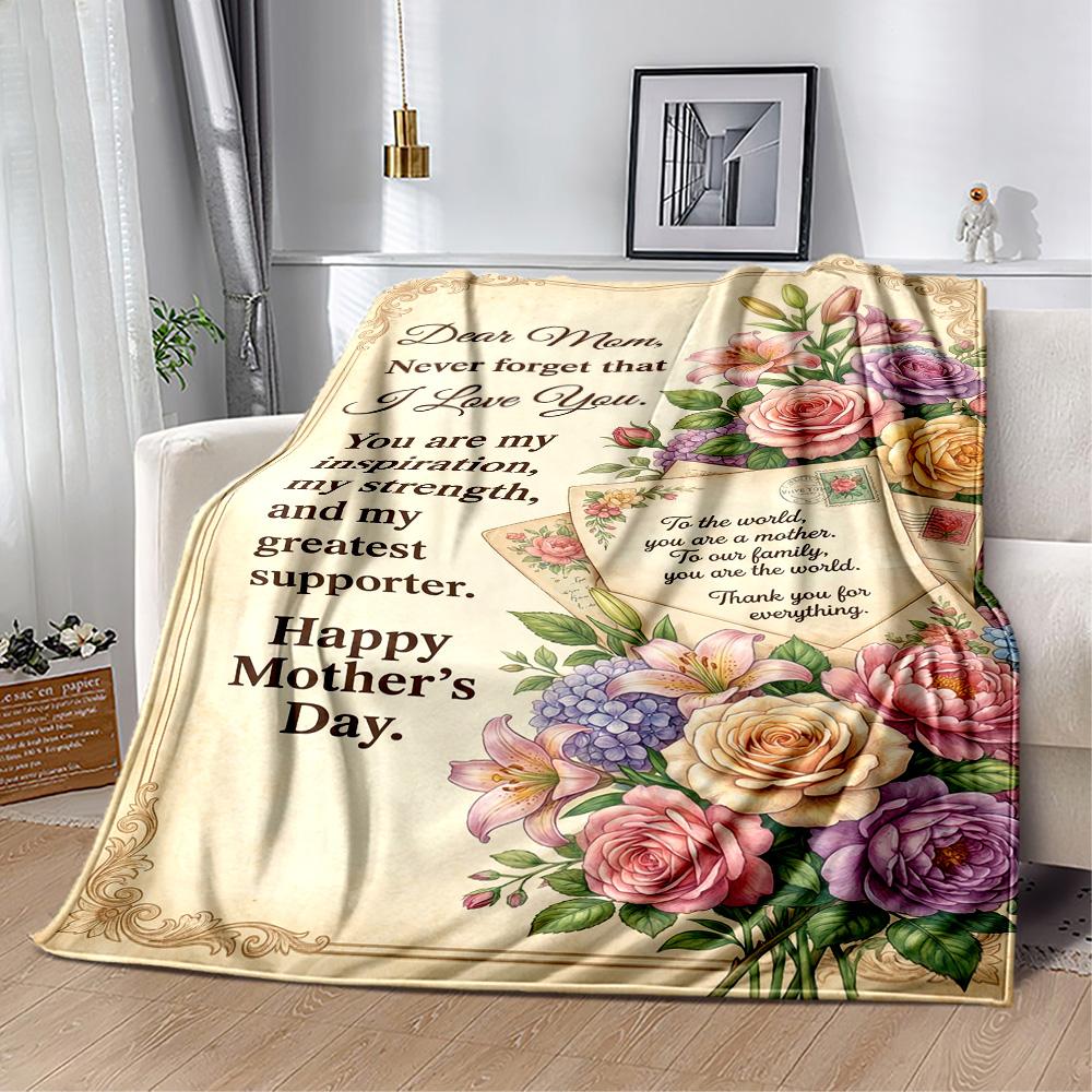 Mother's Day Greeting Blanket Suitable for sofas,travel, living rooms also a good gift for friends and family Suitable for all seasons.