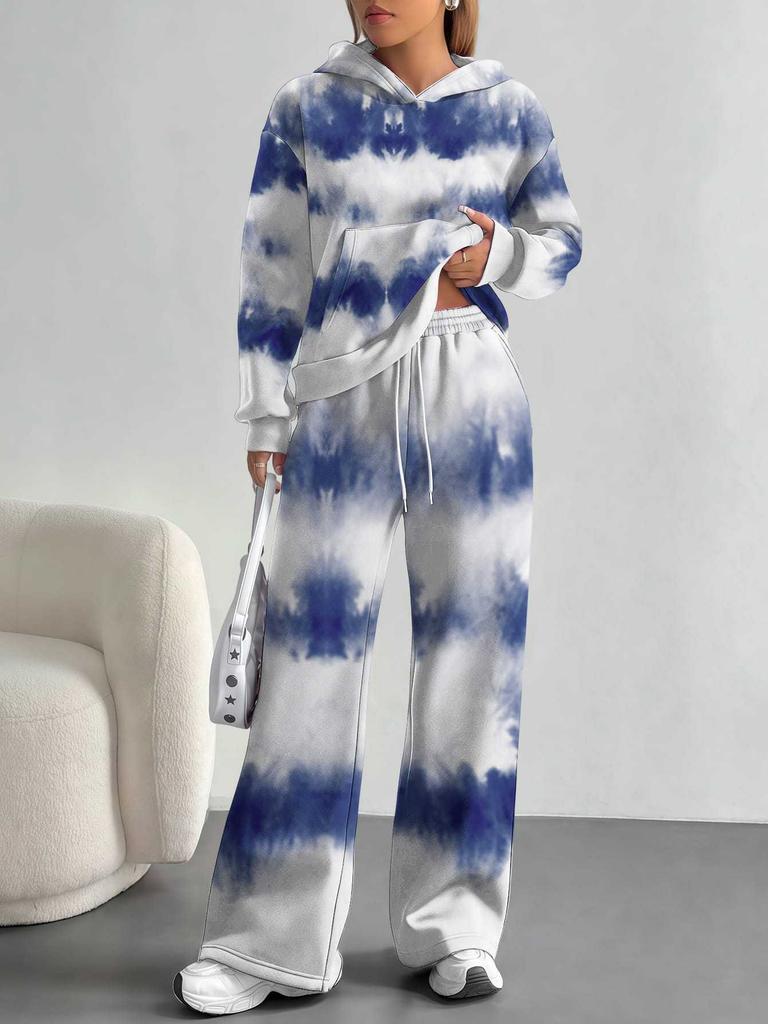 Vertigo European And American Autumn And Winter Casual Long-Sleeved Suit Women'S Hooded Sweater Trousers Two-Piece Set
