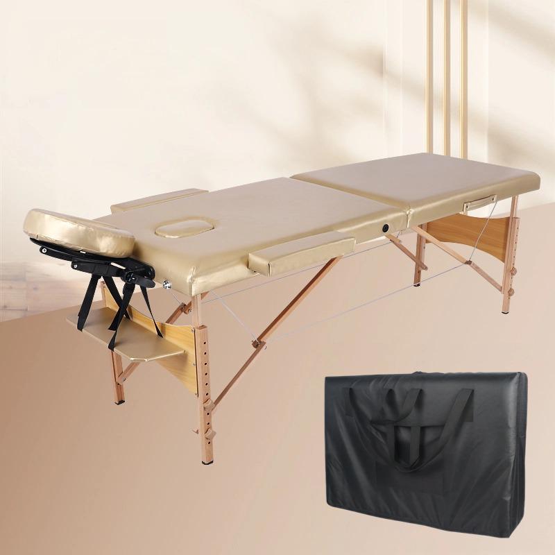 Adjustable Portable Solid Wood Beauty Bed for Massage & Physiotherapy